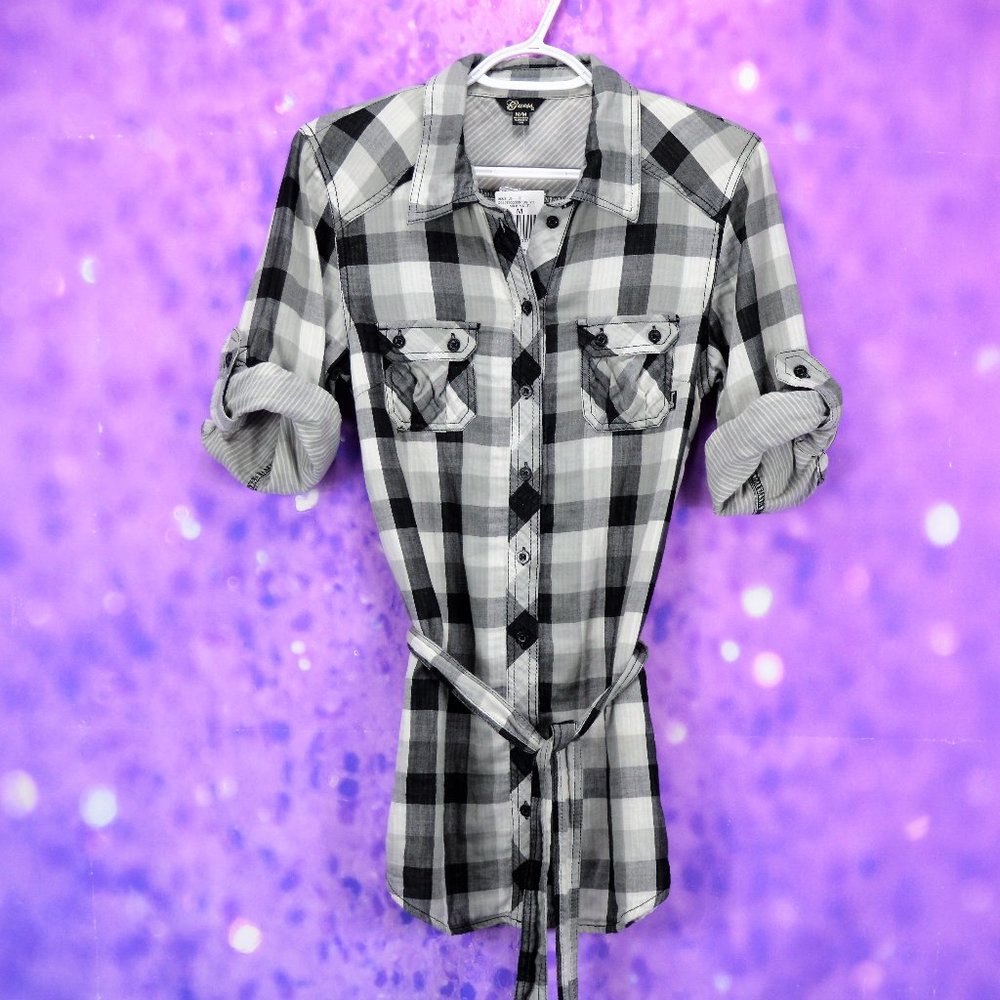 Guess Button Front Tie Waist Top